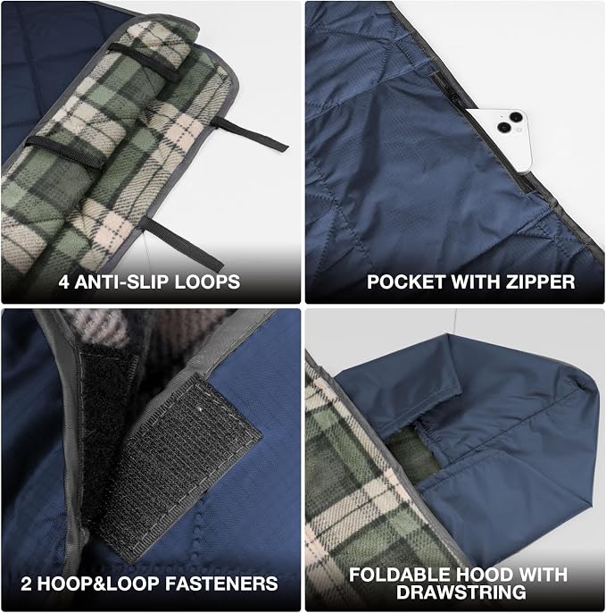 Navy Blue Outer With Blue Plaid Fleece