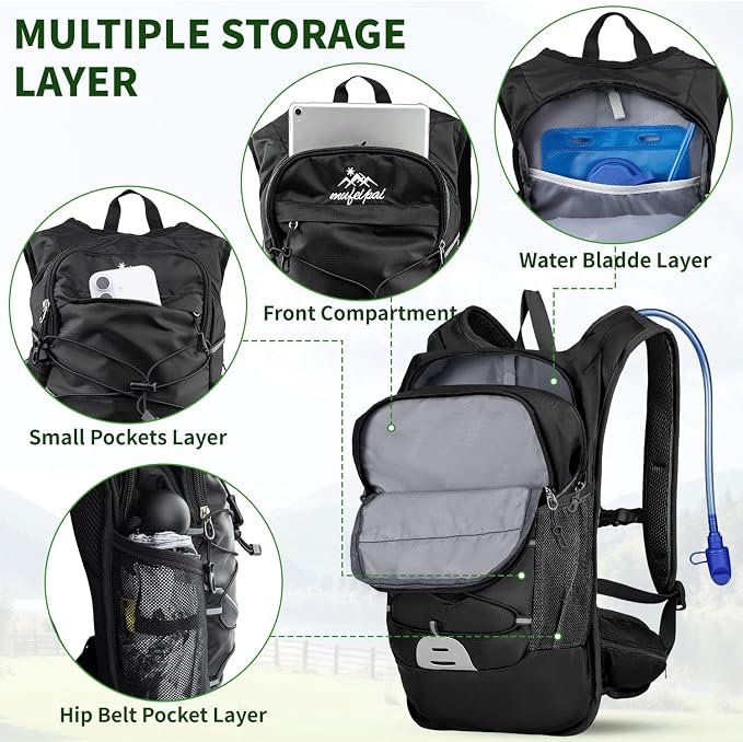 Black With 2l Water Bladder