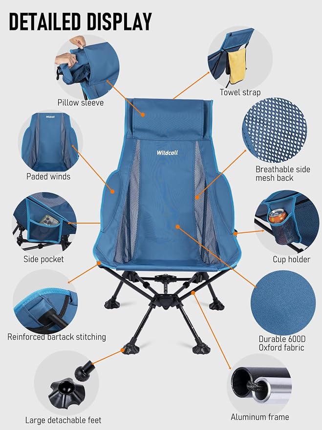 2 X Blue High Back