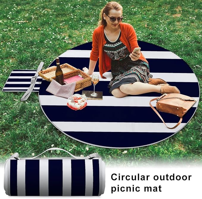 Navy Blue and White Stripes