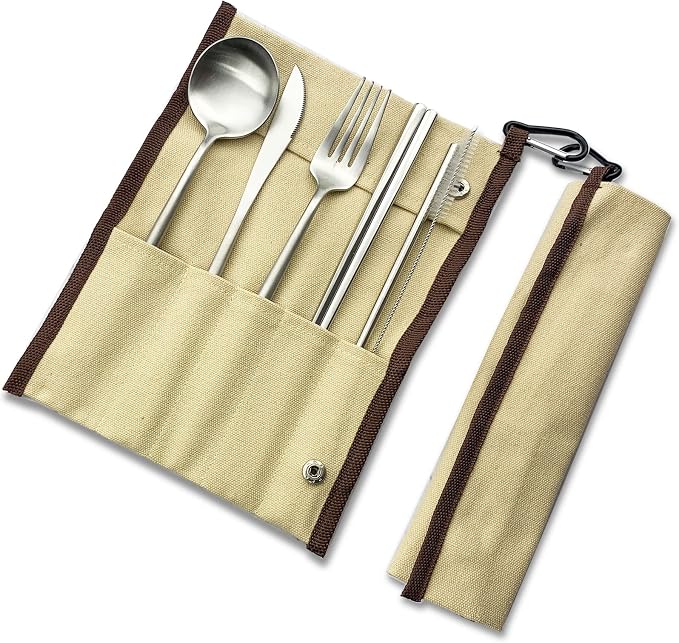 Silver-khaki pouch