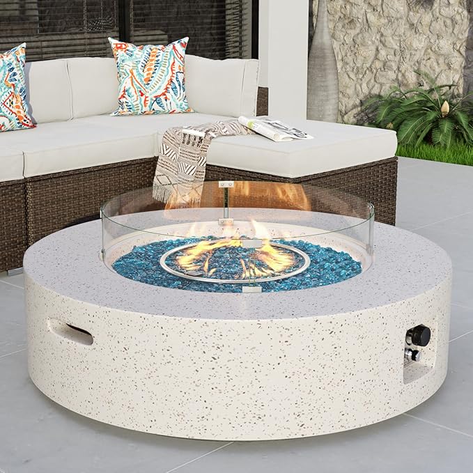 Terrazzo White+Blue Glass