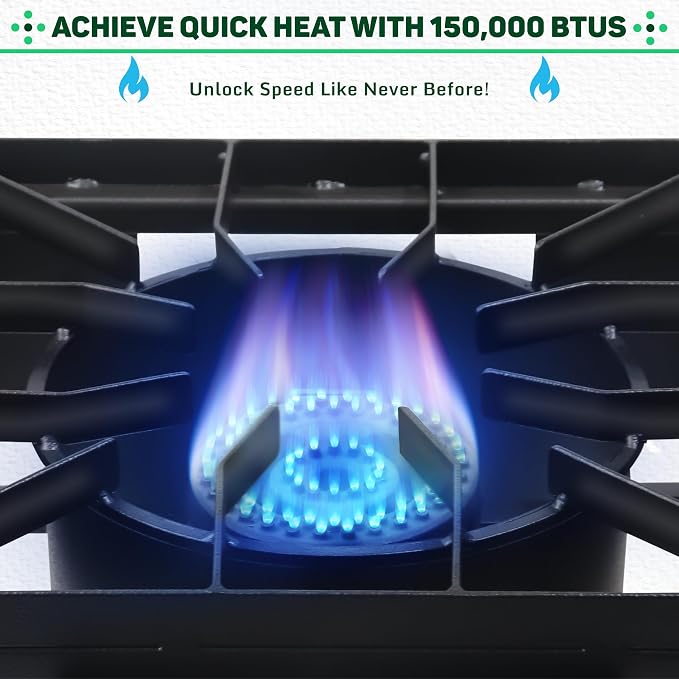 Two Burner Stove + Dual Side Shelf + Wind Guard