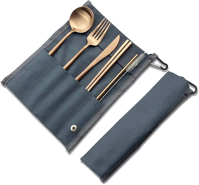 Rose gold-blue pouch