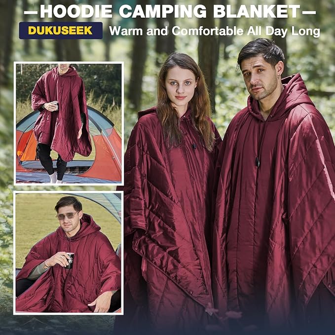Wine Red - Wearable Camping Blanket