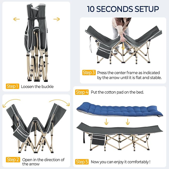 Gray Cot/Blue Pad