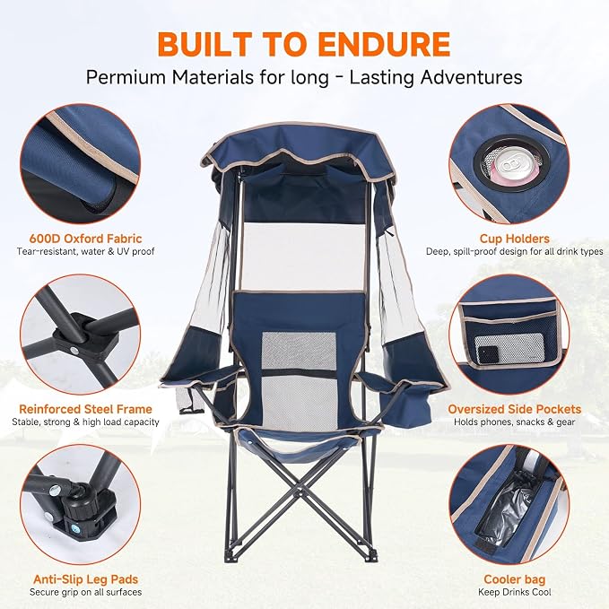 Navy Blue With Footrest