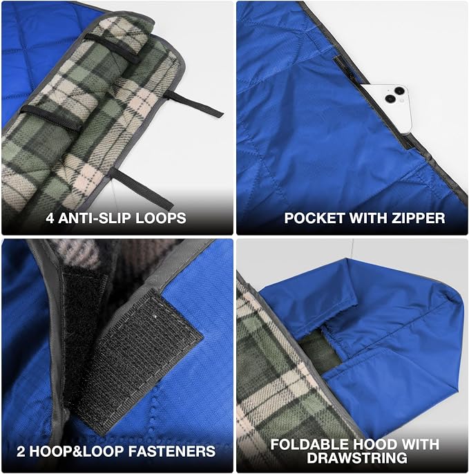 Dark Blue Outer With Blue Plaid Fleece