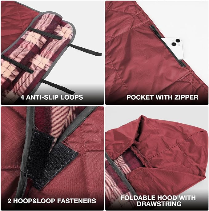 Wine Red Outer With Red Plaid Fleece