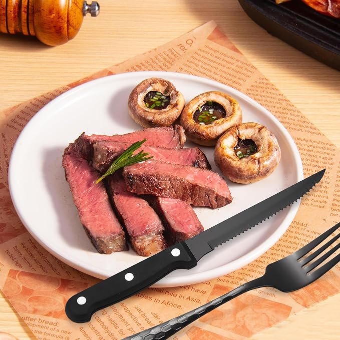 12SLF-30pc/Steak Knives-Black