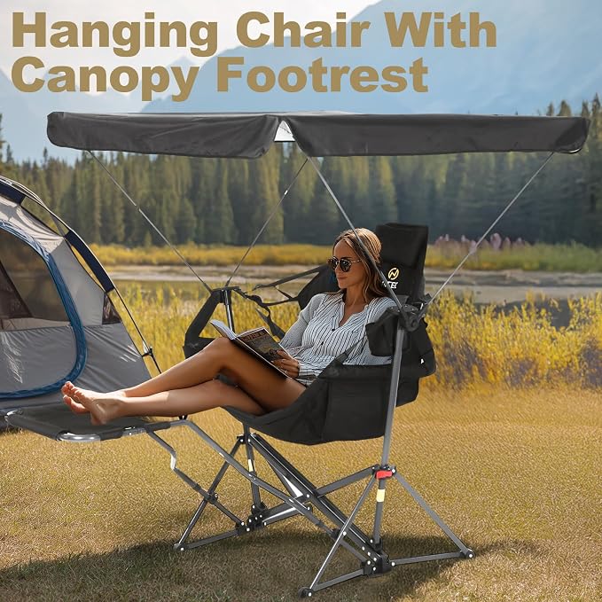 Black With Footrest & Canopy 1 Pack