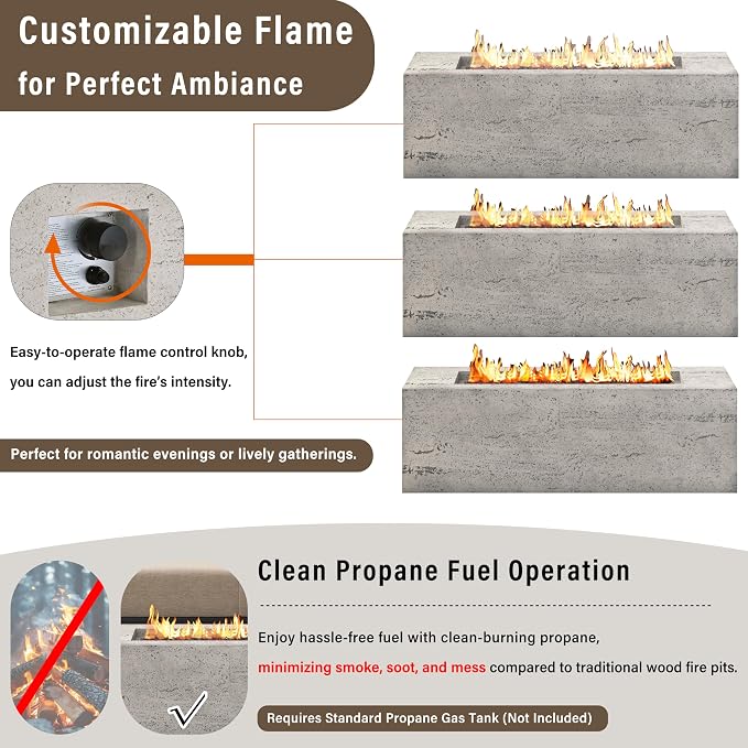 Beige Fire Pit + Black Table