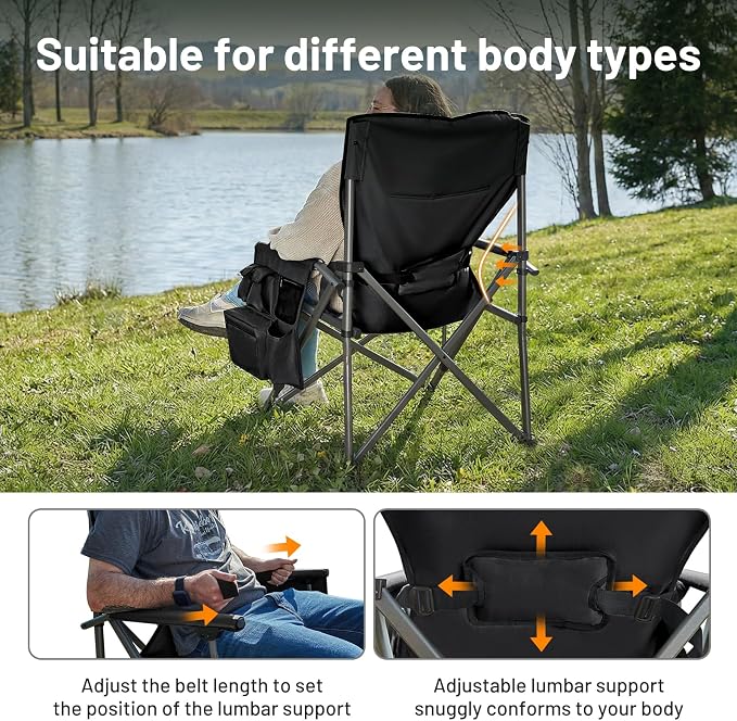 Aluminum Lumbar Support Black-2 Set