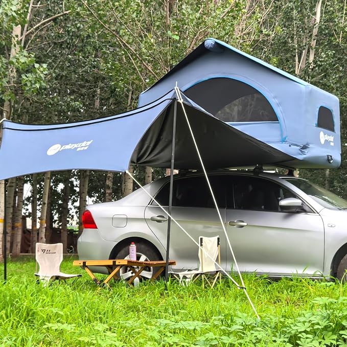Upgraded Inflatable Roof Tent with 90°awning
