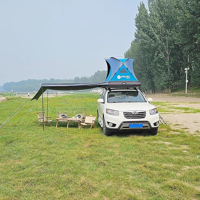 Tent with 90°awning