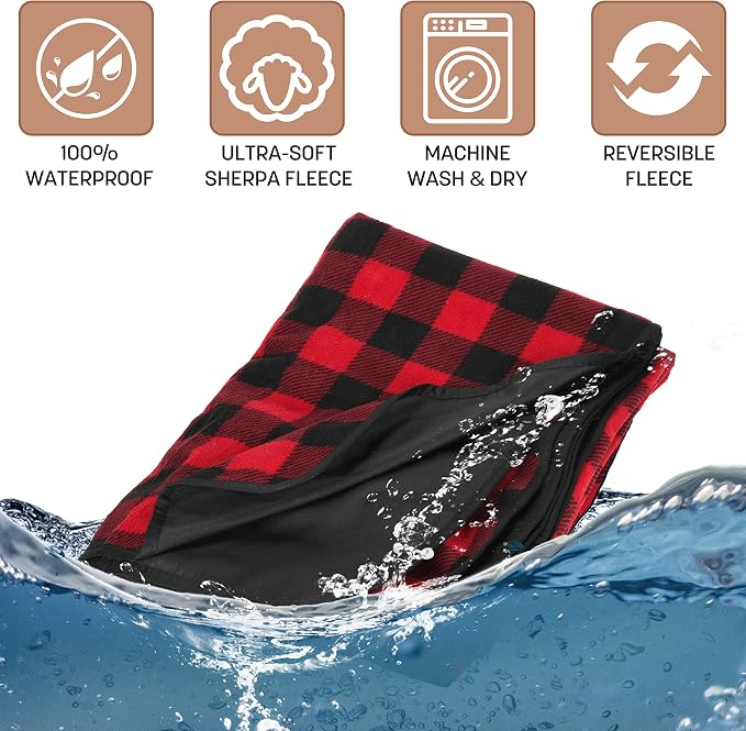 Red Plaid - No Sherpa (Fleece Only)