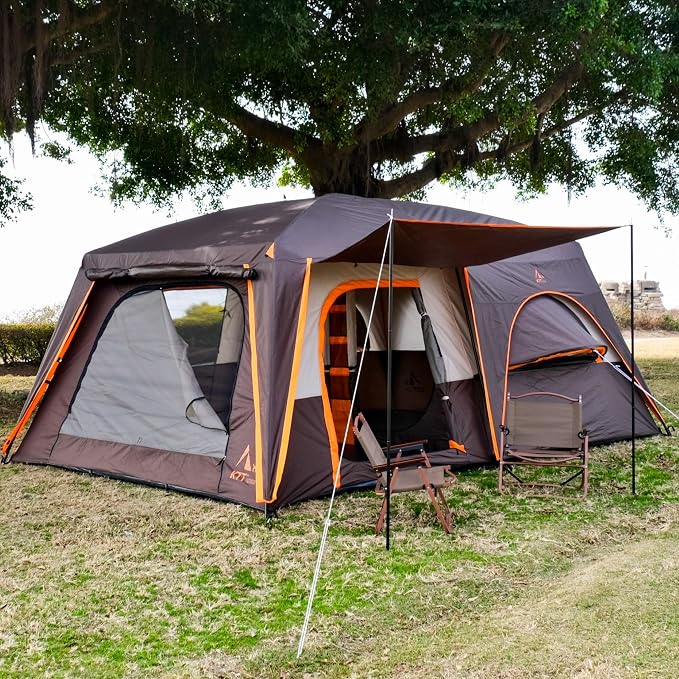 Brown-12 Person-2 Bay Windows-Full Rainfly