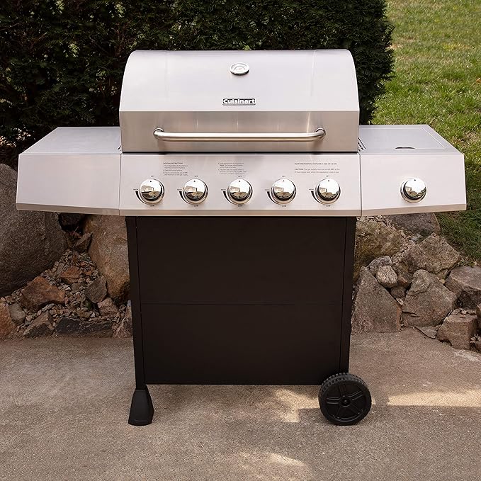 Five Burner Full-Size Gas Grill with Twist-to-Start Ignition