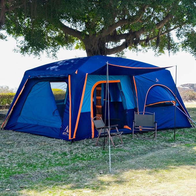 Dark Blue-12 Person-2 Bay Windows-Full Rainfly
