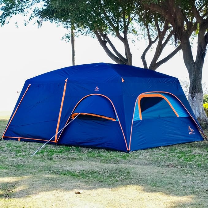Dark Blue-12 Person-2 Bay Windows-Full Rainfly