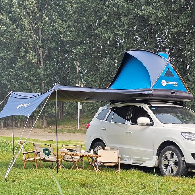Tent with 90°awning