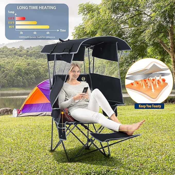 1-pack Heated Chair Black&grey