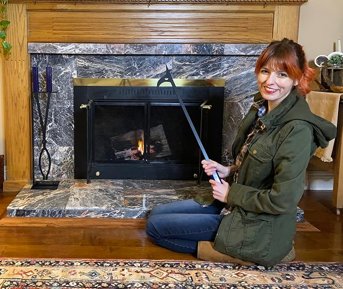 28in fire tongs poker set