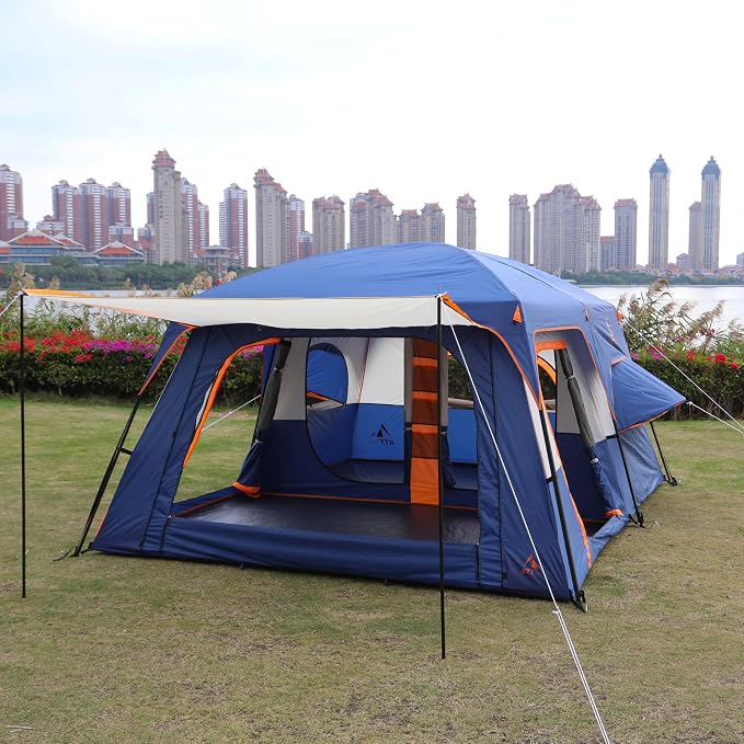 Dark Blue-12 Person-2 Bay Windows
