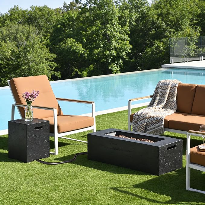 Black Fire Pit + Black Table