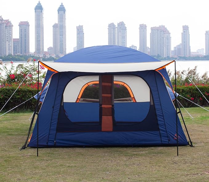Dark Blue-12 Person-2 Bay Windows
