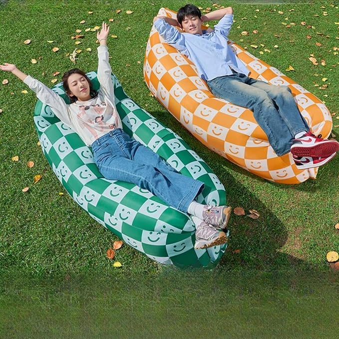 Green Checkered Smiling Face+pillow