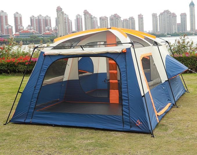 Dark Blue-12 Person-2 Bay Windows