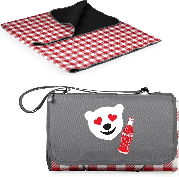 Coca-cola Emoji - Red & White Gingham Pattern With Gray Flap