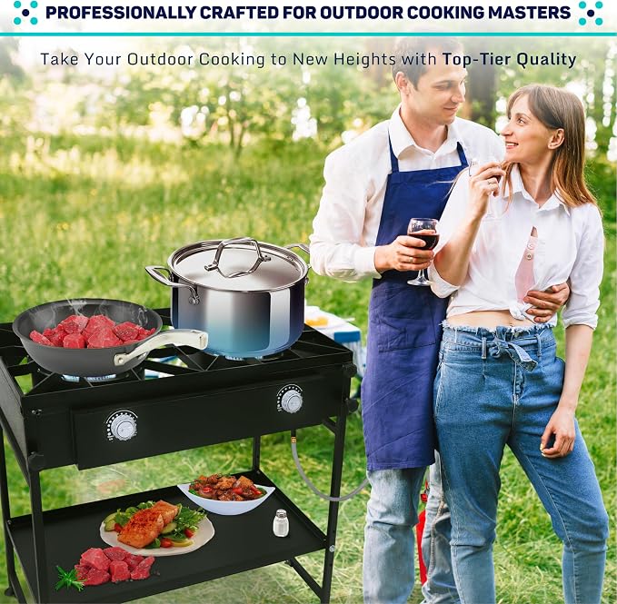 - Two Burner Stove + Bottom Shelf