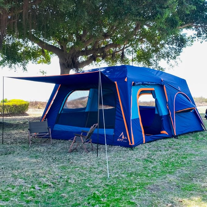 Dark Blue-12 Person-2 Bay Windows-Full Rainfly