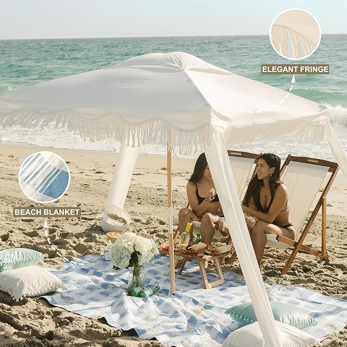 Elegant White with Beach Blanket
