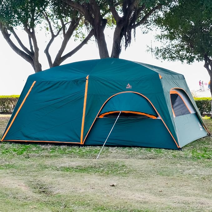 Green-12 Person-2 Bay Windows-Full Rainfly