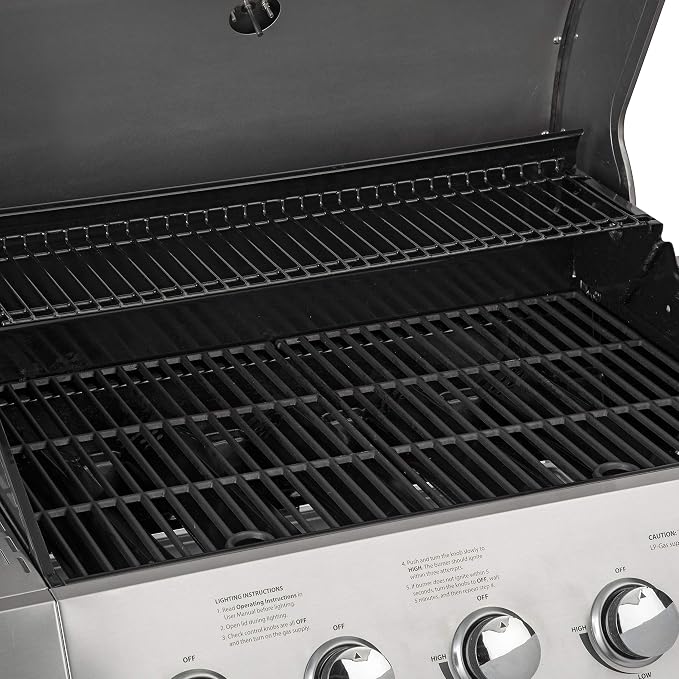 Five Burner Full-Size Gas Grill with Twist-to-Start Ignition