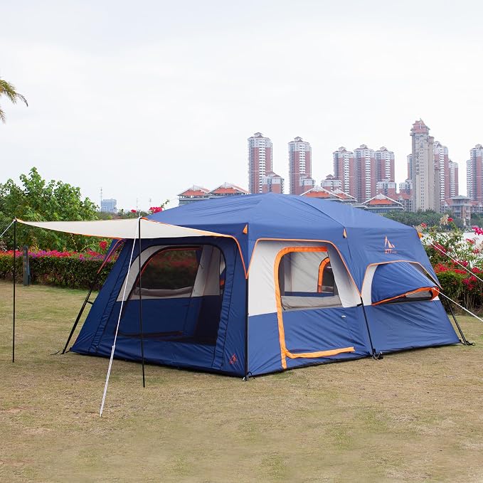 Dark Blue-12 Person-2 Bay Windows