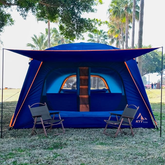 Dark Blue-12 Person-2 Bay Windows-Full Rainfly