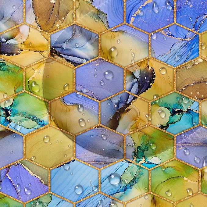Purple Yellow Geometric Marble