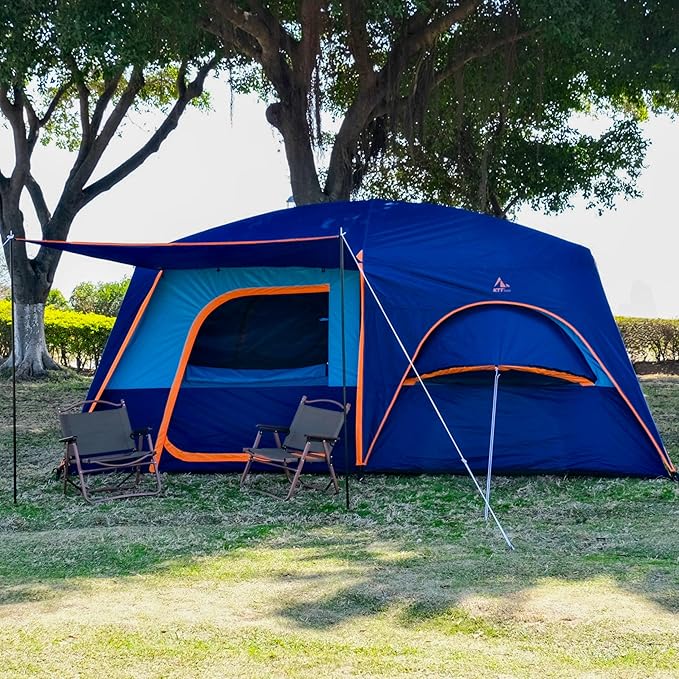 Dark Blue-12 Person-2 Bay Windows-Full Rainfly