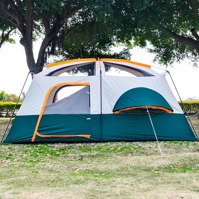 Green-12 Person-2 Bay Windows-Full Rainfly