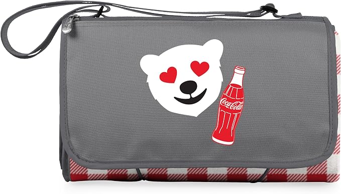 Coca-cola Emoji - Red & White Gingham Pattern With Gray Flap