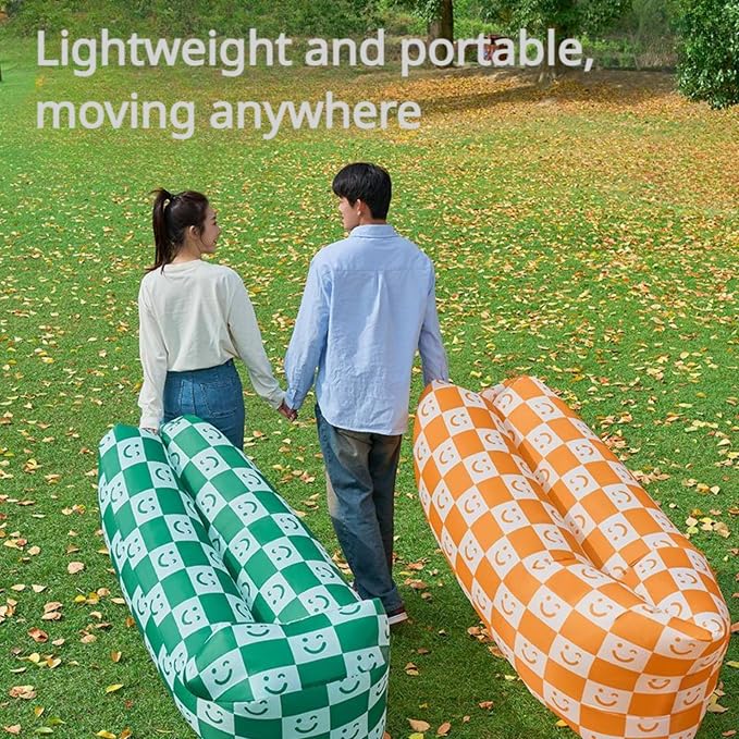 Green Checkered Smiling Face+pillow