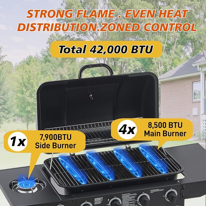 4 + 1 Side Burner