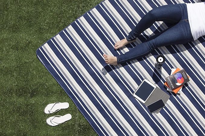Blue Stripe Pattern With Navy Flap