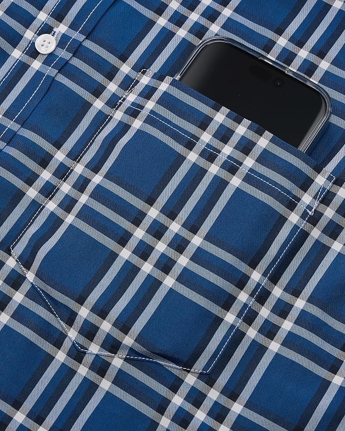 Navy White Check